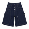 Raw Indigo Utility Denim Shorts