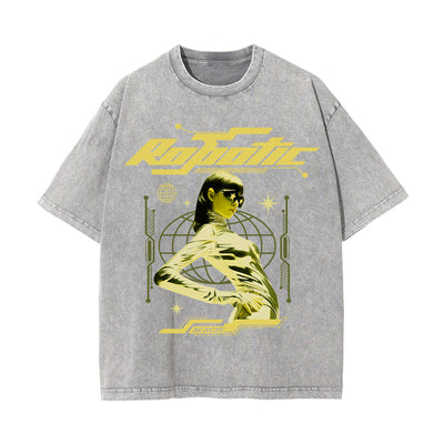 Robotic Y2k Streetwear Chrome Graphic Tee-INNBLAC