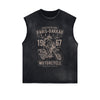 Paris Dakkar Rally Motorcycle Sleeveless Faded Tee-INNBLAC