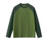 Relaxed Contrasting Colors Raglan Long Sleeve Top 8.1oz