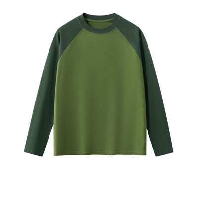 Relaxed Contrasting Colors Raglan Long Sleeve Top 8.1oz
