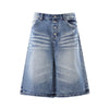 Vintage Washed Wide Leg Denim Shorts