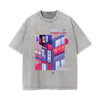 Urban Japanese City Graphic Washed Tee-INNBLAC