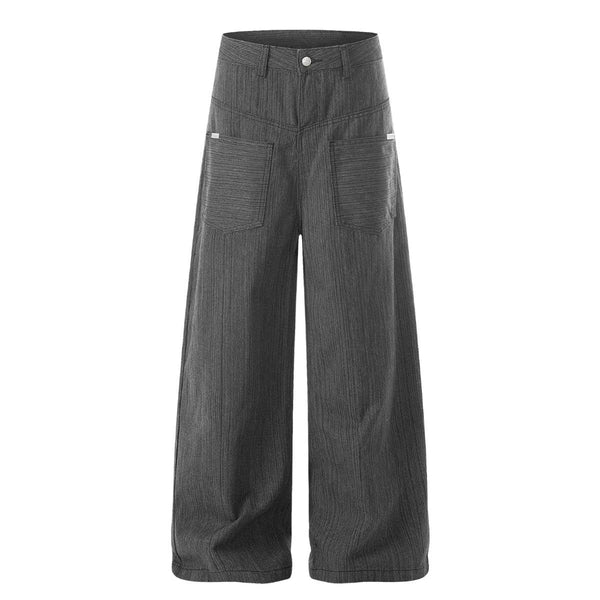 Minimalist Pinstripe Wide-Leg Utility Trousers