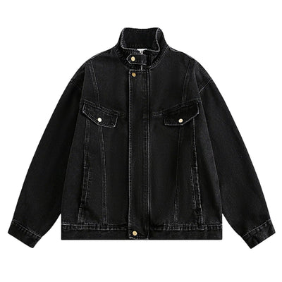 Stand-up Collar American Vintage Denim Jacket