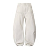 Deconstructed Washed Solid Pleated Panel Multi-Pocket Cargo Pants