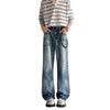 Vintage Stone Wash Relaxed Straight Leg Denim Jeans