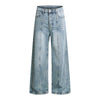 Draped Wide-Leg Relaxed Baggy Jeans