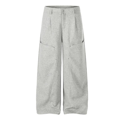 Vintage Street High-Waist Utility Pocket Loose Fit Riveted Wide-Leg Pants