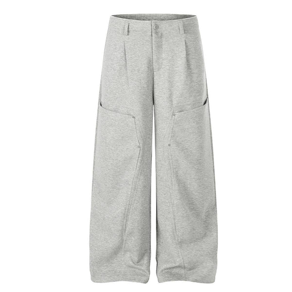 Vintage Street High-Waist Utility Pocket Loose Fit Riveted Wide-Leg Pants