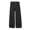 Washed Distressed Wide Leg Denim Jeans