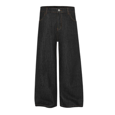 Washed Distressed Wide Leg Denim Jeans