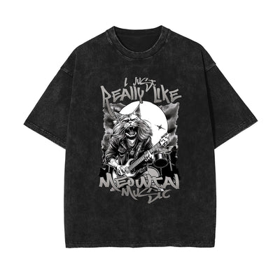 Heavy Meowtall Stone Wash Graphic Tee-INNBLAC