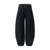 Men's Curved Crescent Denim Pants – Loose Wide-Leg Street Style