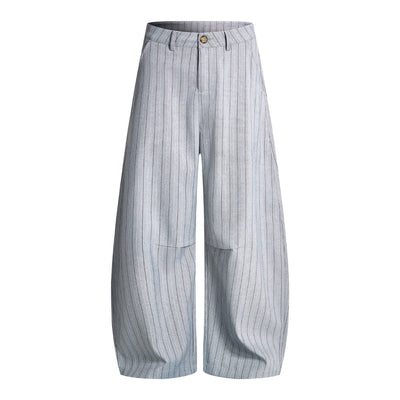 Vintage Pinstripe Baggy Wide-Leg Trousers