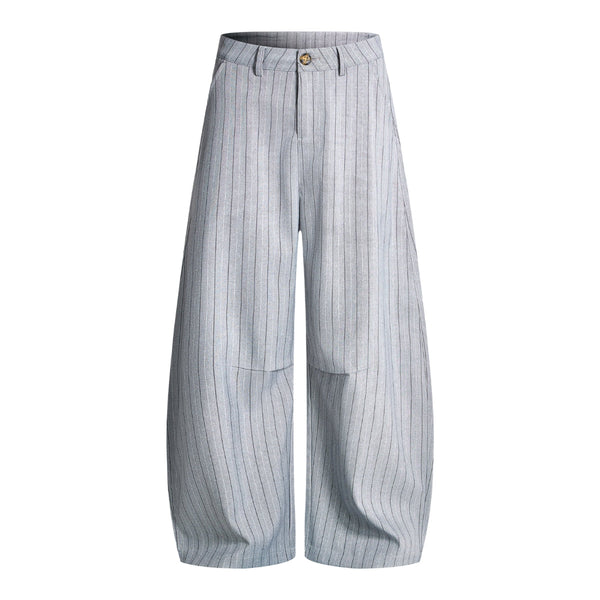 Vintage Pinstripe Baggy Wide-Leg Trousers