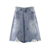 Distressed Washed Wide Leg Denim Shorts