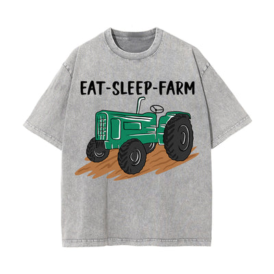 Eat Sleep Farm Graphic Tee-INNBLAC