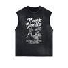 Never Give Up Sleeveless Graphic Tee-INNBLAC