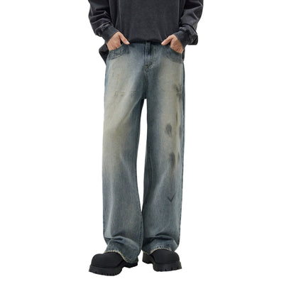 Ripped Graffiti Baggy Jeans-INNBLAC