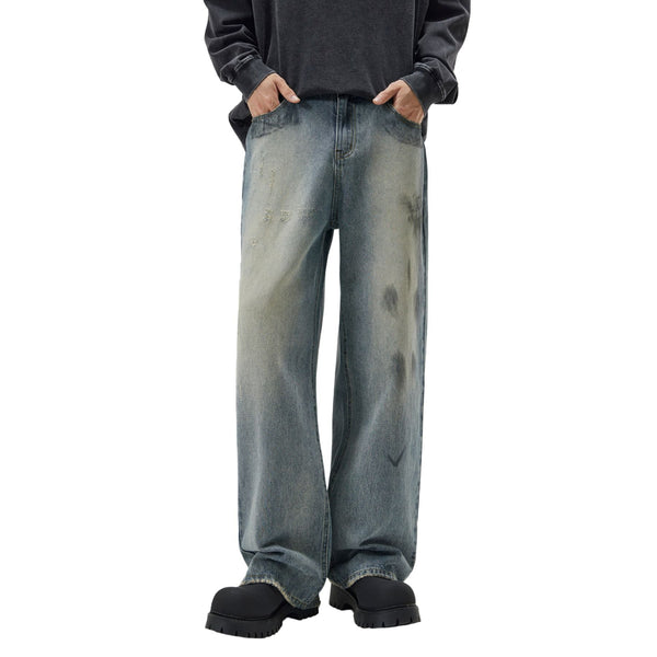Ripped Graffiti Baggy Jeans-INNBLAC
