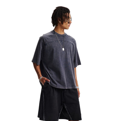 Vintage Washed Patchwork Cotton Tee 285gsm