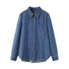 Lapel Long-sleeved Single-breasted Loose Casual Shirt