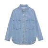 Fashion Lapel Long-sleeved Denim Shirt Jacket