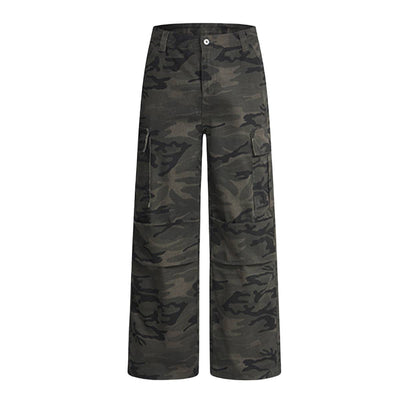 Vintage Camo Heavy Wash Relaxed Cargo Pants