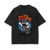Stay Trashy Stone Wash Graphic Tee-INNBLAC