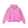 Soft Cotton Fleece Zip Up Hoodie Kangaroo Pockets