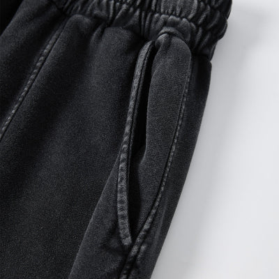 Streetwear Distressed Curved Panel Straight-Leg Pants