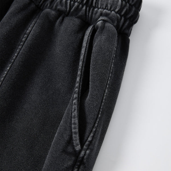 Streetwear Distressed Curved Panel Straight-Leg Pants