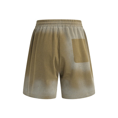 Ombre Color Drawstring Casual Lounge Elastic Waist Shorts