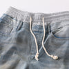 Vintage Wash Double-Waistband Ripped Jeans