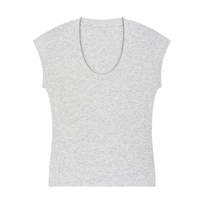 Classic Scoop-Neck Ribbed Sleeveless Top 7.5oz