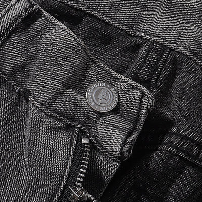 Faded Grey Distressed Wide Leg Vintage Jeans