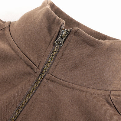 Minimalist Stand Collar Zip Up Sweatshirt