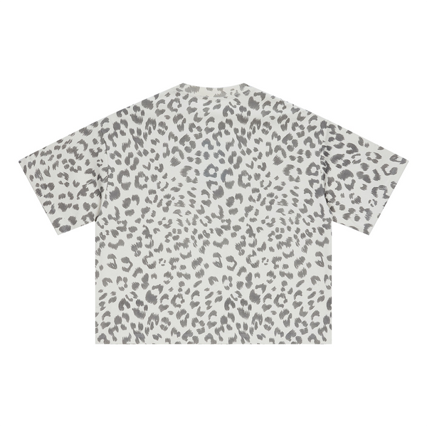 Leopard Print Oversized Short Sleeve Tee Shirt