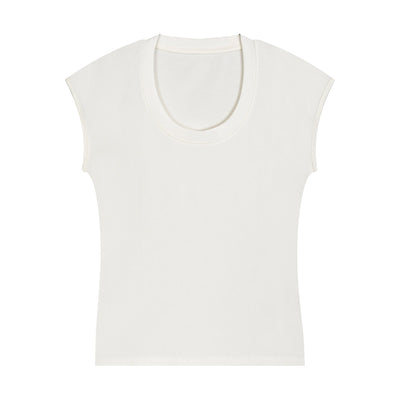 Classic Scoop-Neck Ribbed Sleeveless Top 7.5oz
