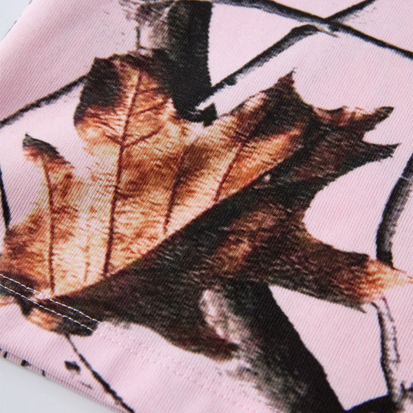 Nature Inspired Pink Camo Leaf Print Casual Tank
