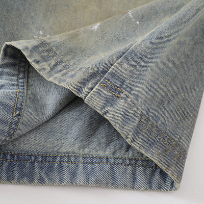 Ink Splash Vintage Wash Bermuda Shorts