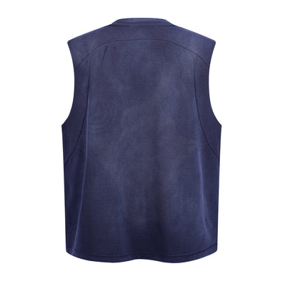 Chest Pocket Knit Sleeveless Relaxed Fit Muscle Tank