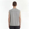 Raw Edge Distressed Studded Sleeveless Tee