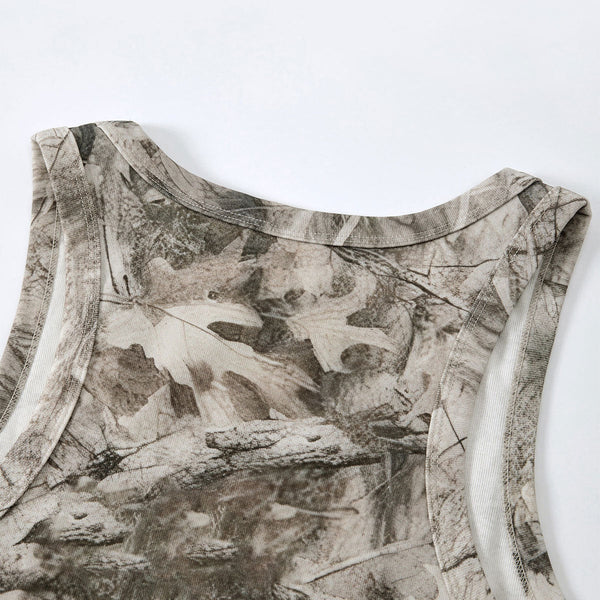 Forest Print Camo Nature Inspired Sleeveless Tank