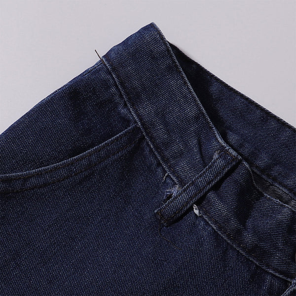 Vintage Style Embroidered Washed Wide Leg Pants