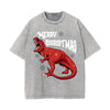 Merry Christmas Dinosaur Graphic Tee-INNBLAC