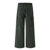 Wide Leg Cargo Pants Elastic Waistband Multi Pocket