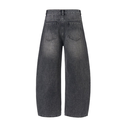 High Waisted Wide Leg Vintage Washed Casual Jeans