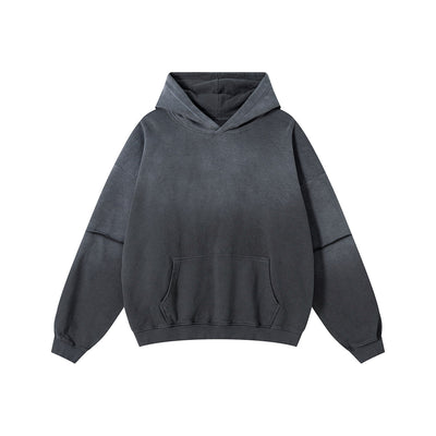 Two-Layer Sleeve Ombre Faded Hoodie